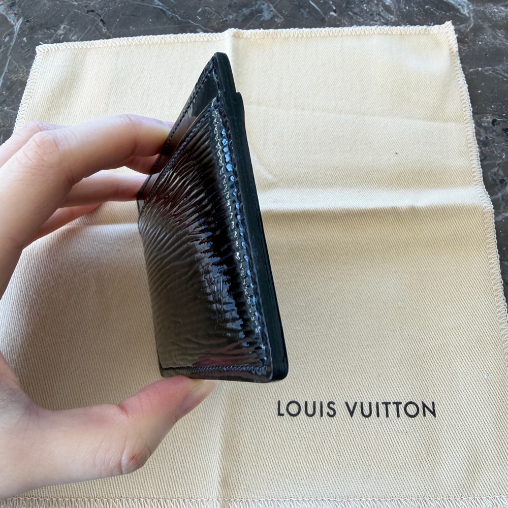 Louis Vuitton LV Black Epi Patent Leather Card Holder Wallet - Picture 7 of 11
